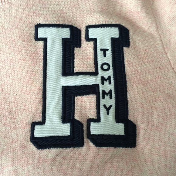 Tommy Hilfiger Womens Sweater Pullover XL Pink Large Letter H Long Sleeve - Picture 4 of 8